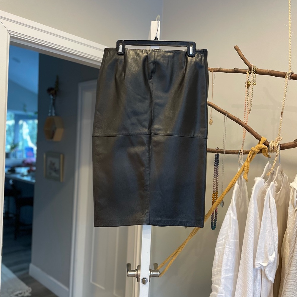 Vintage leather midi skirt sz12